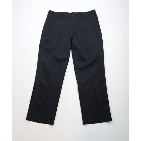 Vintage Y2K Adidas Golf Mens 38x32 Spell Out Wide Leg Tech Chino Pants Black